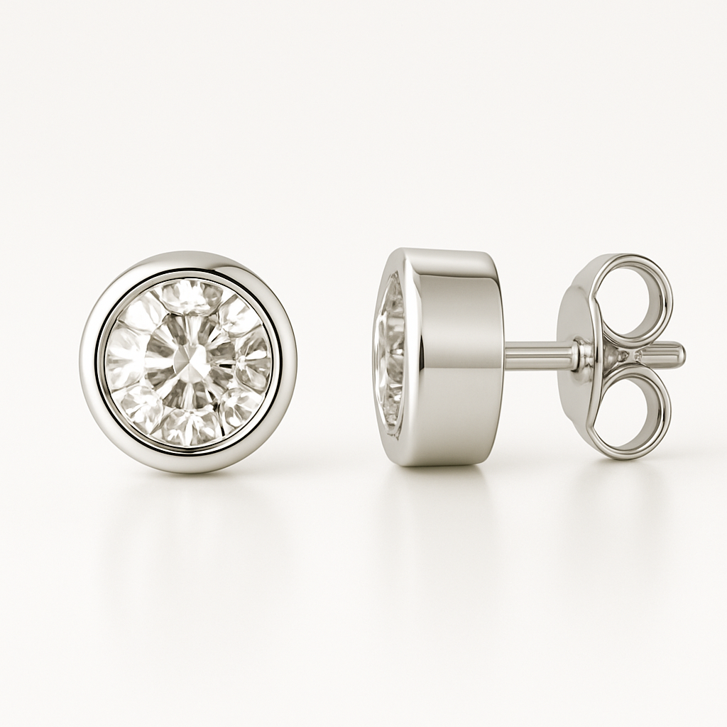 Cercei pricess cut cu ziconia rotunda