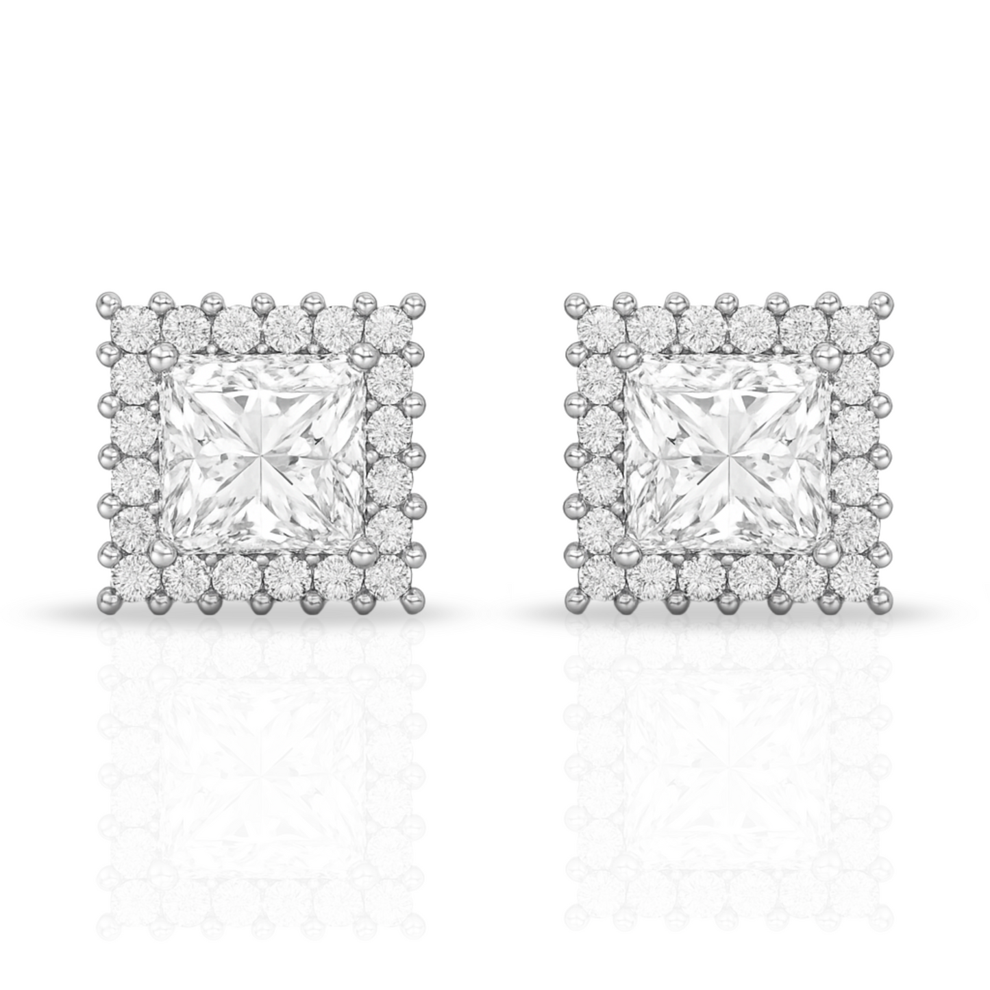 Cercei pătrat princess incolor