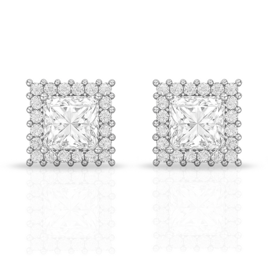 Cercei pătrat princess incolor