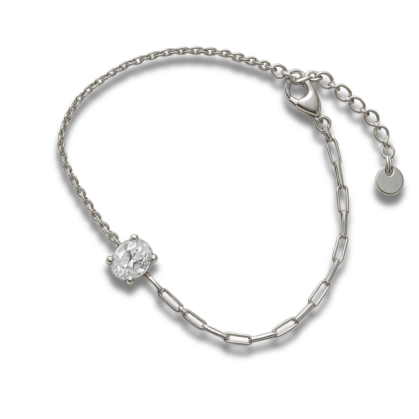 Brățară duo cu oval incolor