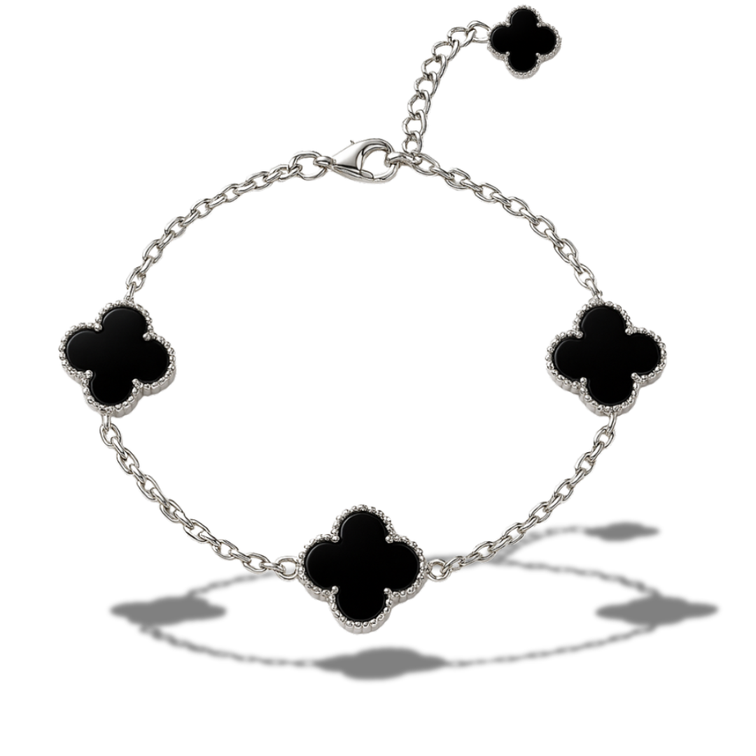 Brățară 3 x trifoi negru