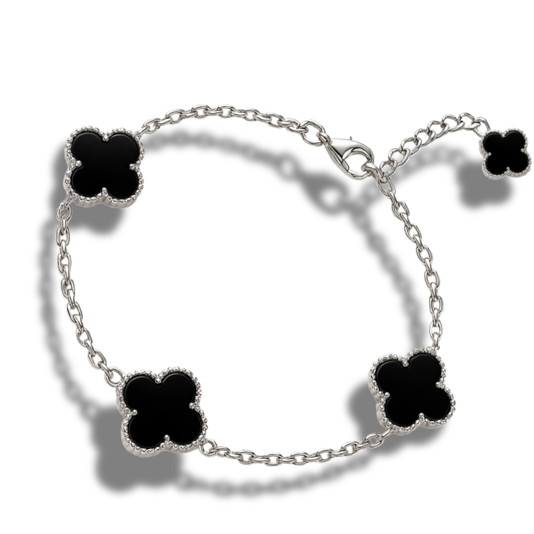 Brățară 3 x trifoi negru