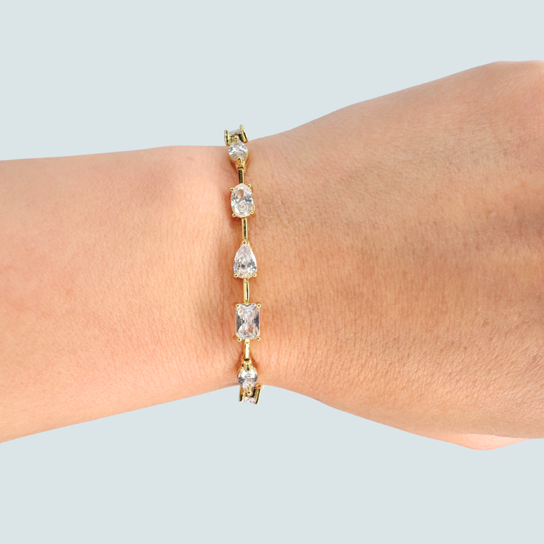 Brățară aurie tennis minimalista