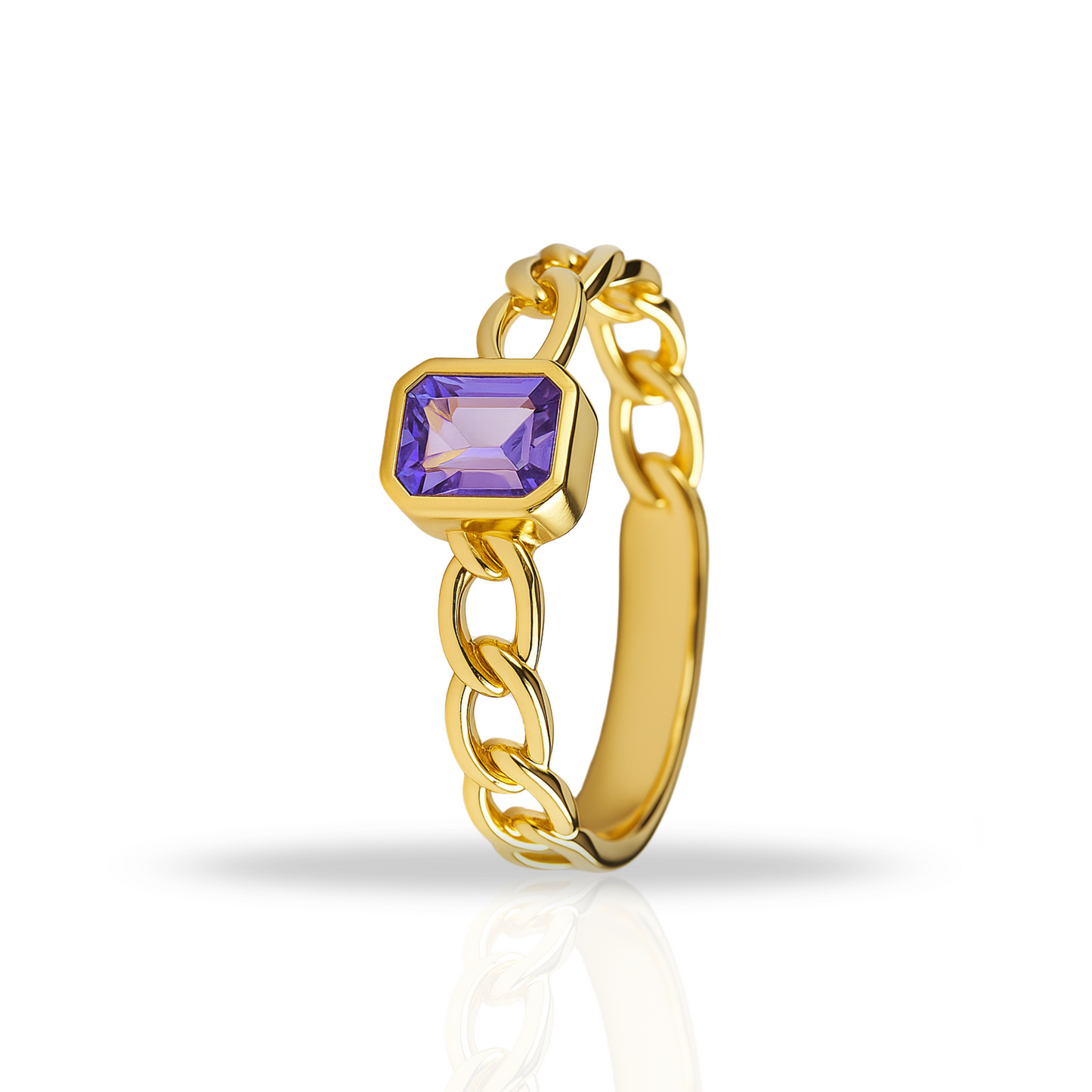 Inel auriu semi cuban mov