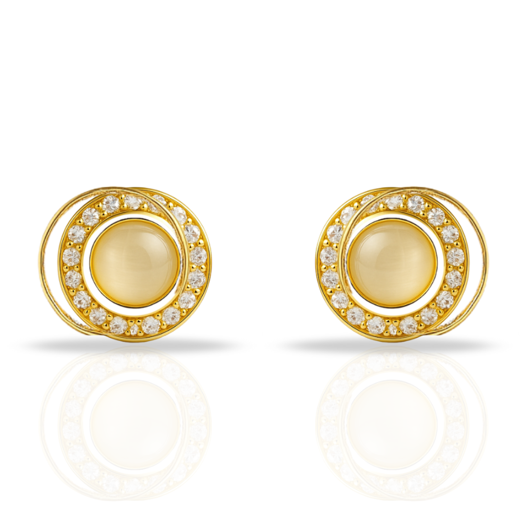 Cercei aurii ochi de pisica