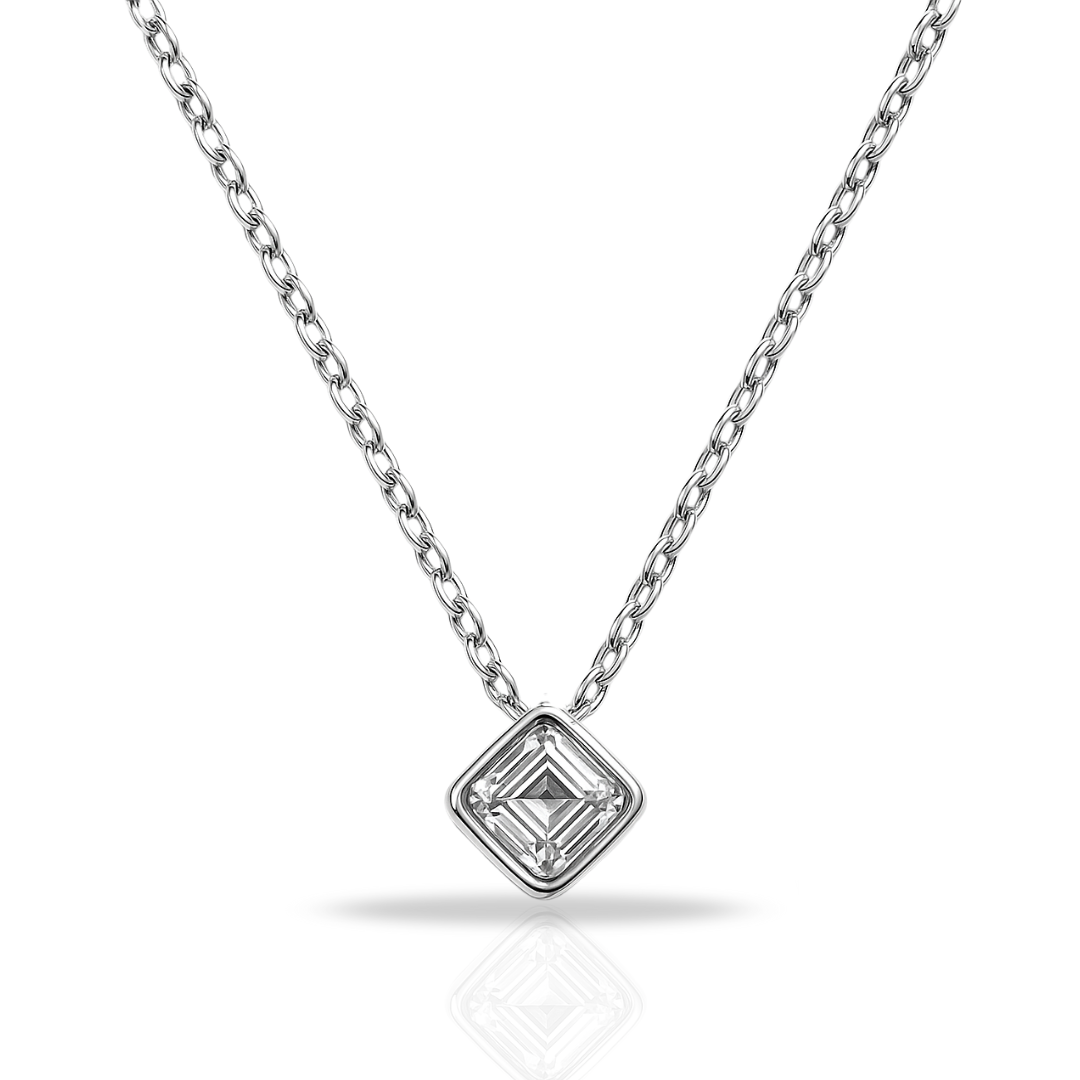 Colier clasic cu zirconia emerald cut romb