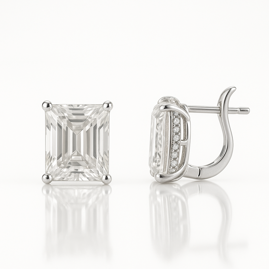 Cercei masivi cu zirconia dreptunghi