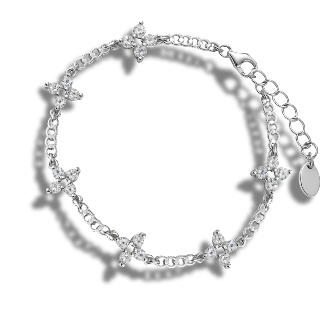 Brățară masivă cu elemente florale