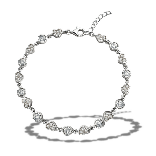 Brățară cu cercuri si inimi