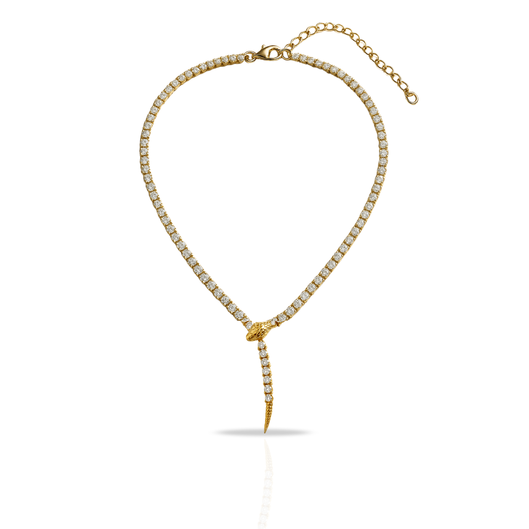 Colier auriu tennis 2 mm stil șarpe