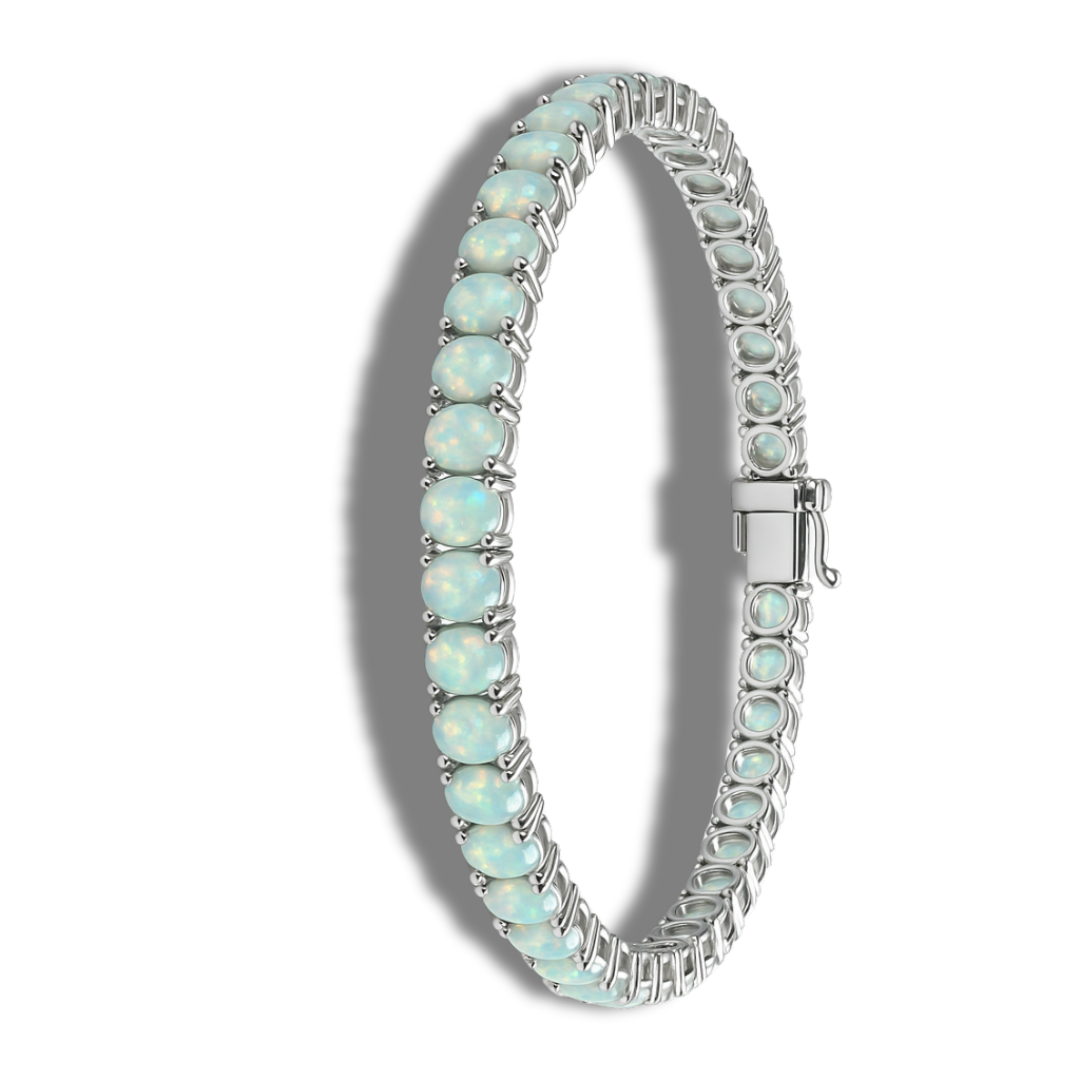 Brățară tennis 3 mm cu opal