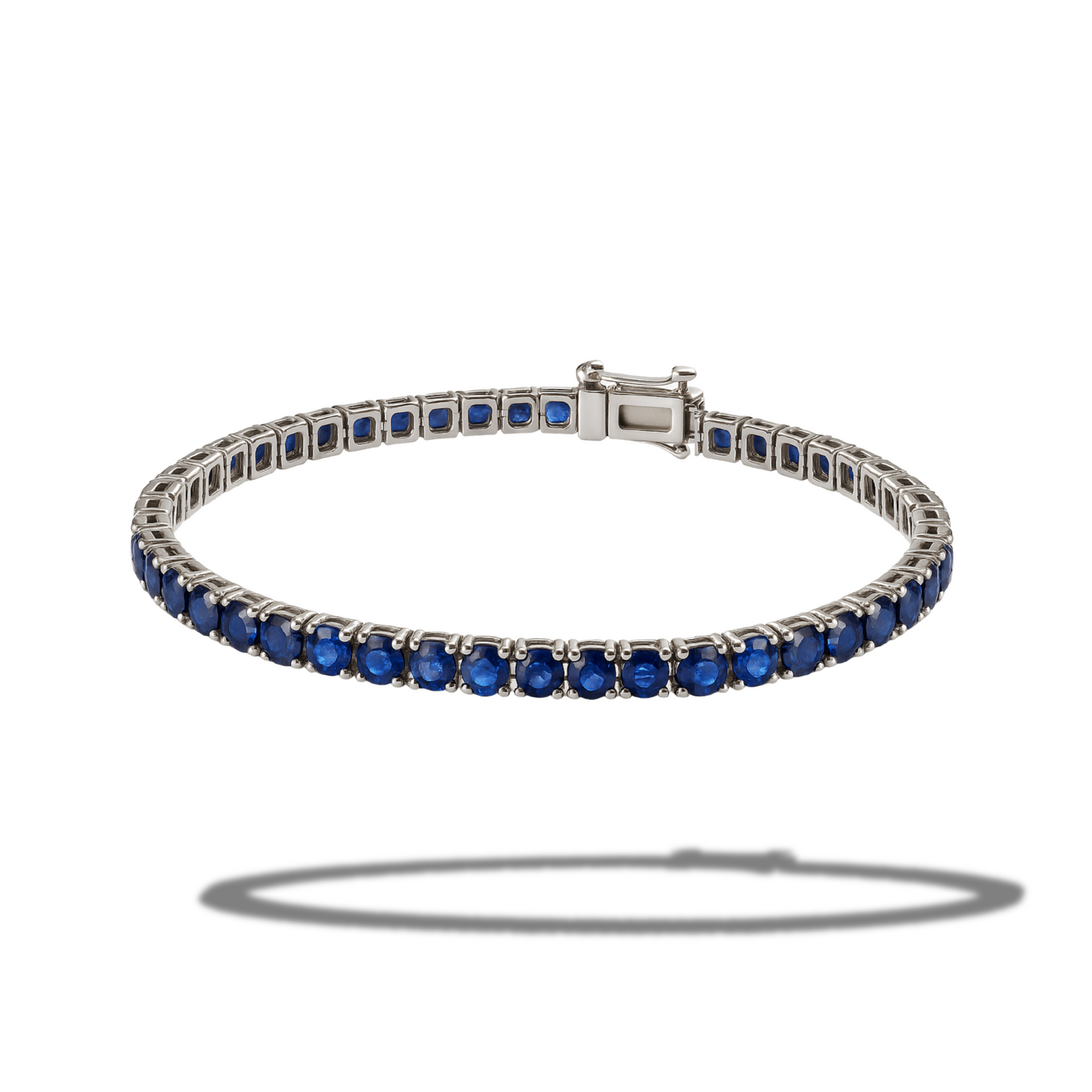 Brățară tennis 2 mm cu zirconii albastre