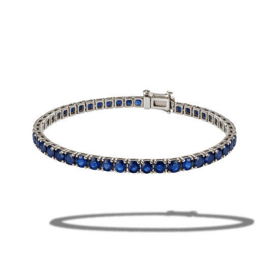 Brățară tennis 2 mm cu zirconii albastre