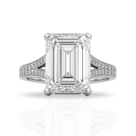 Inel emerald cut si zirconii