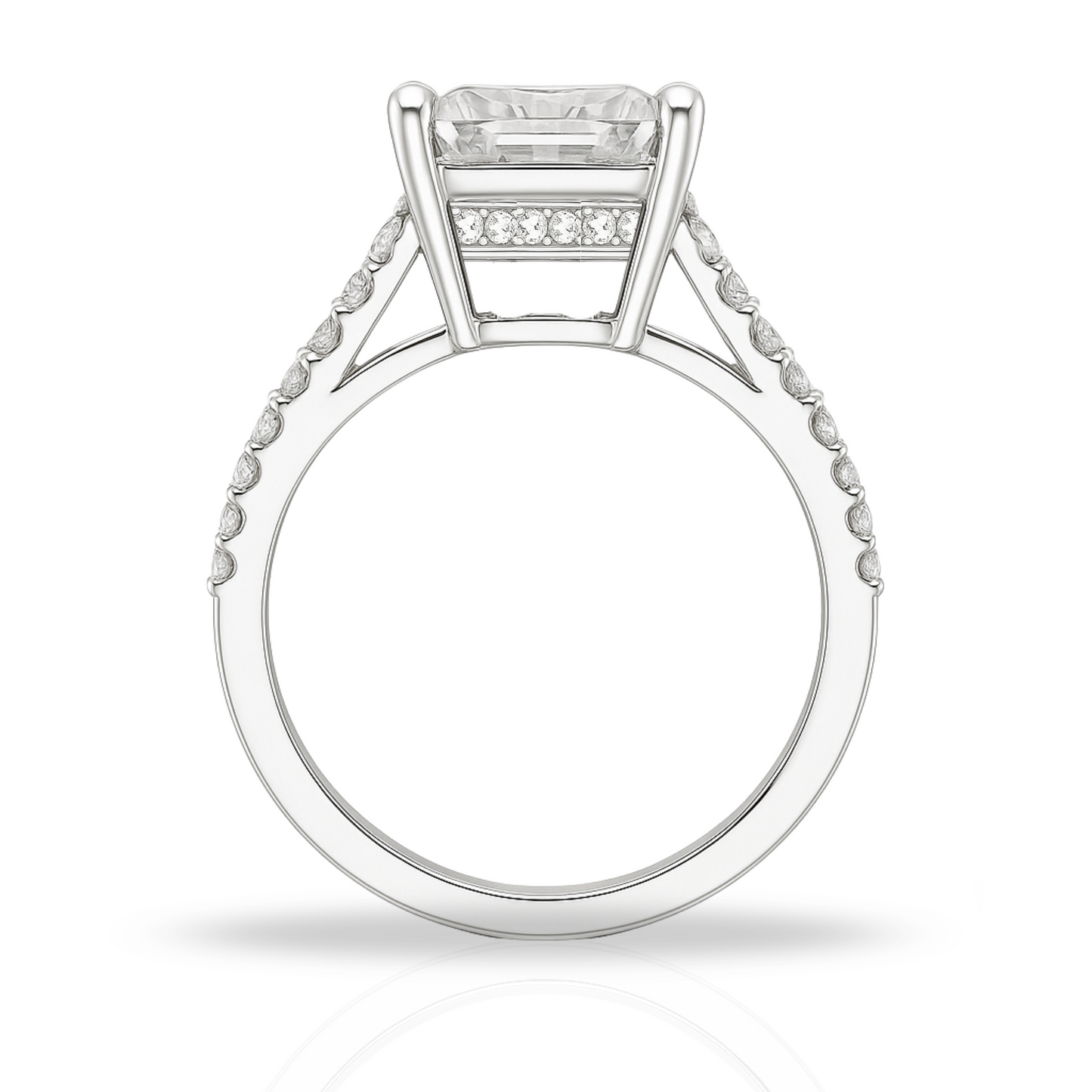 Inel emerald cut si zirconii