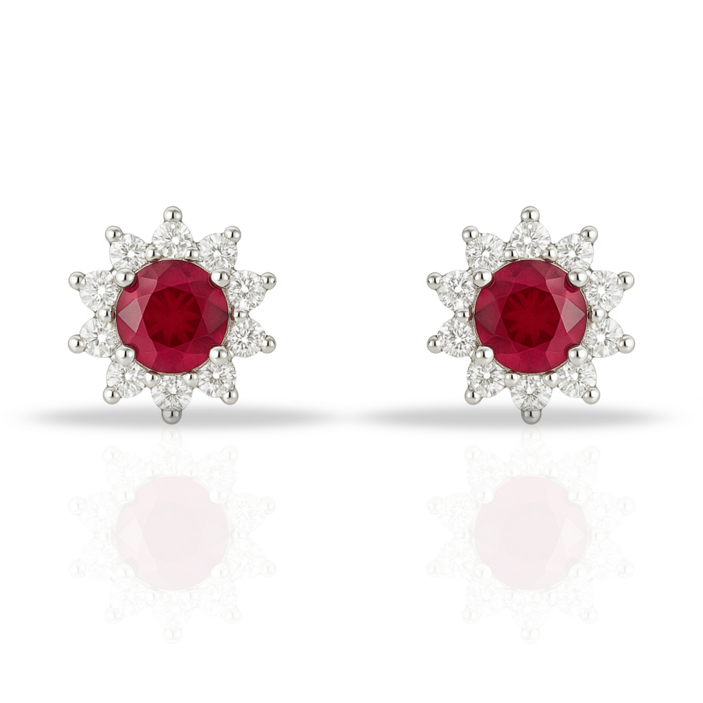 Cercei floare cu zirconia fuchsia