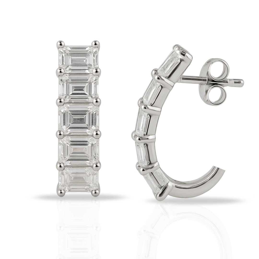 Cercei tennis emerald cut