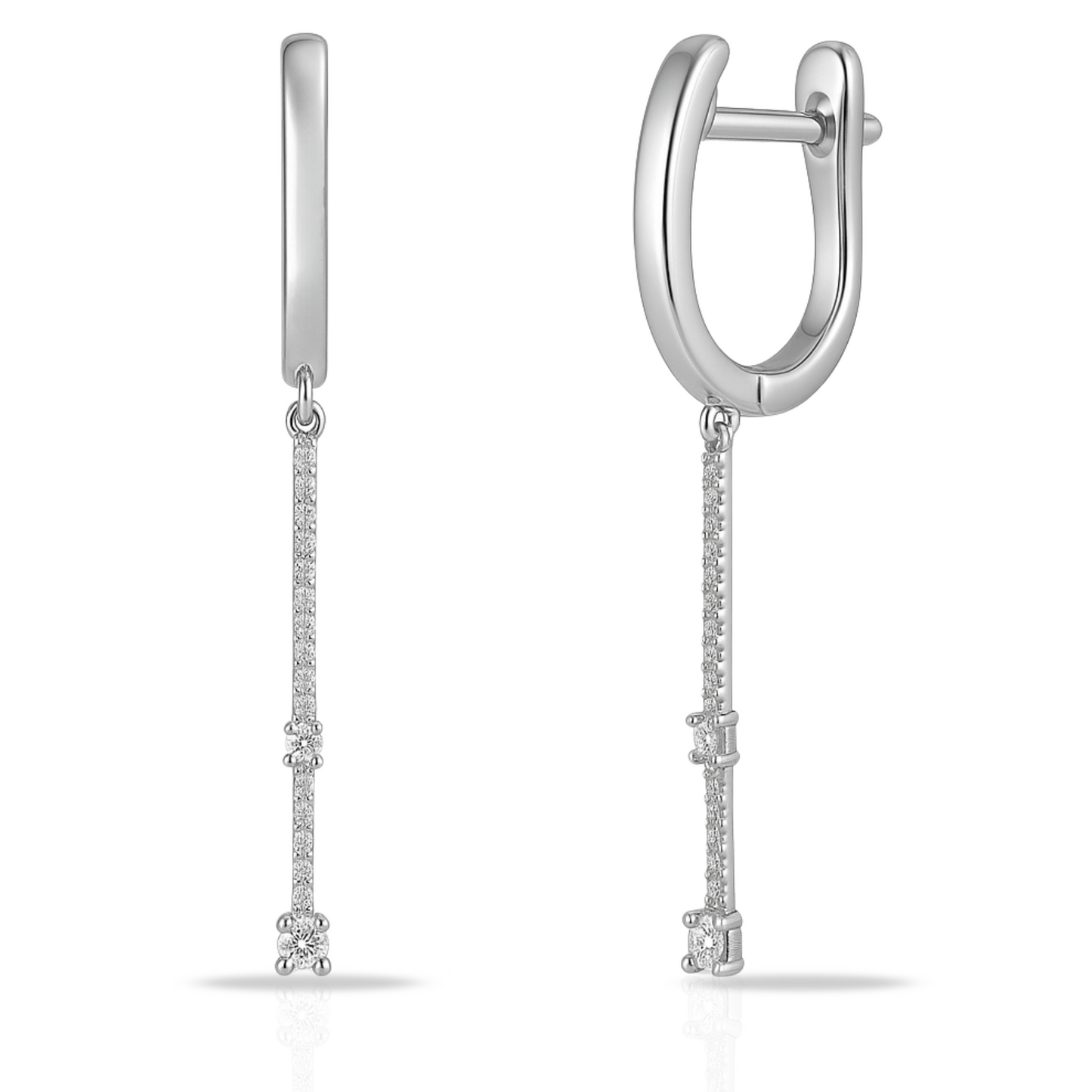 Cercei lungi eleganți linie si zirconii