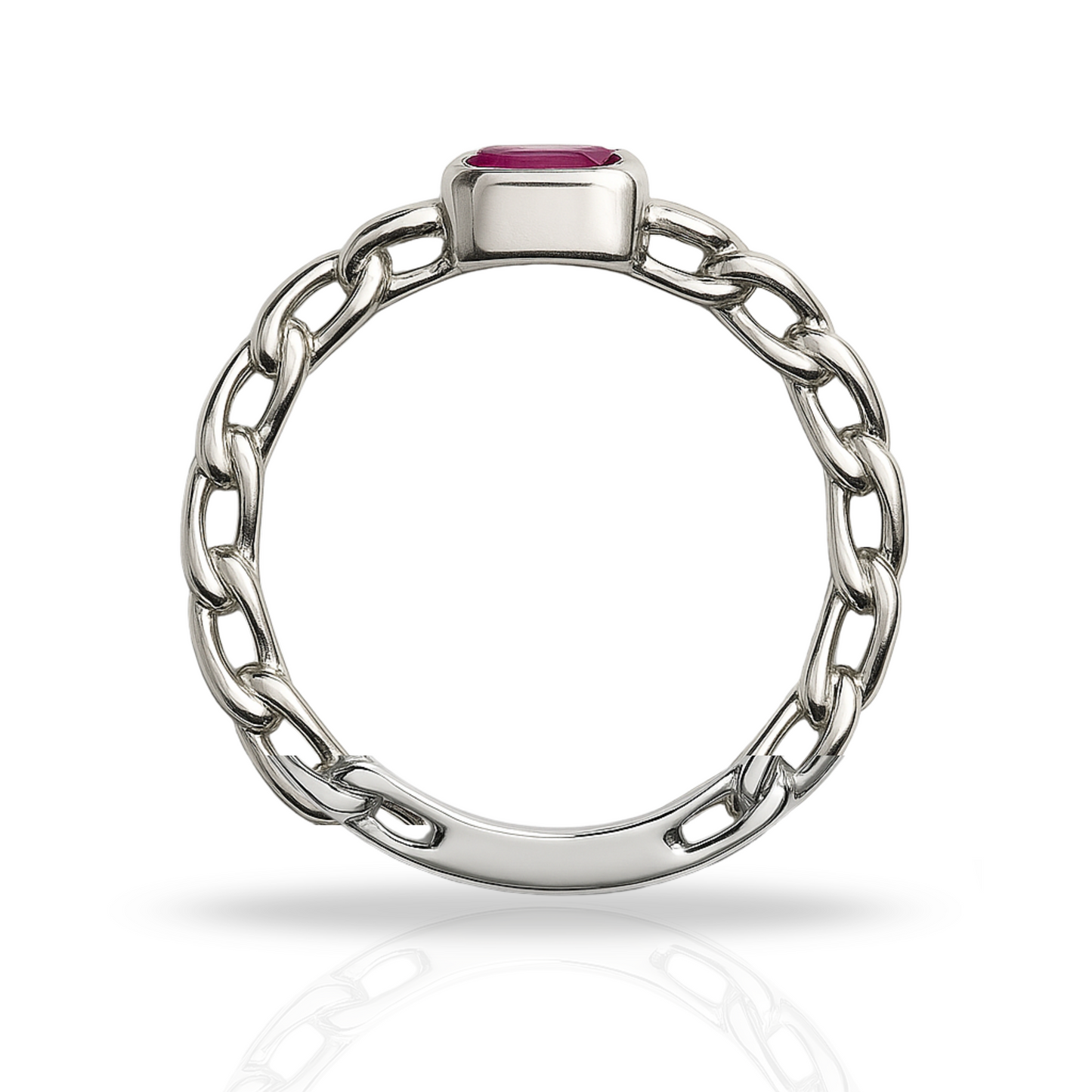 Inel semi cuban roșu