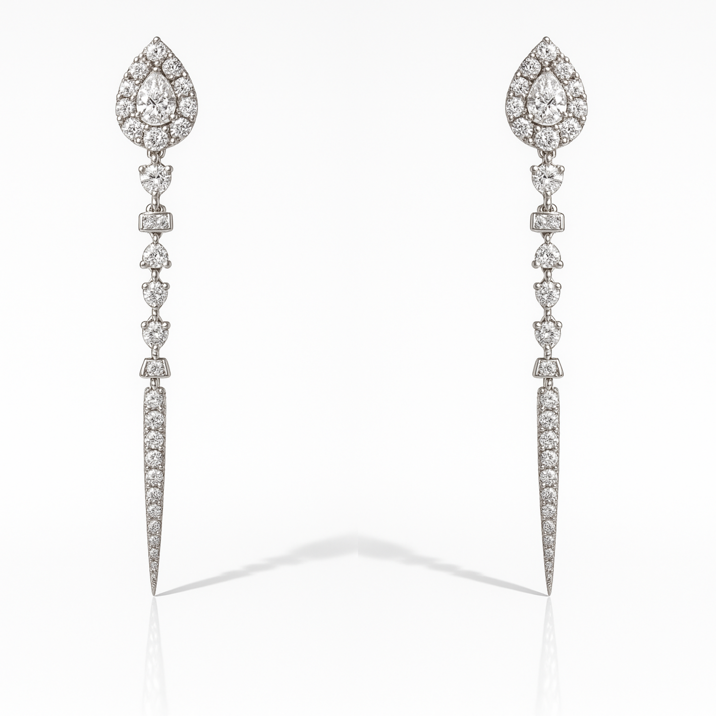 Cercei eleganți lungi forme geometrice