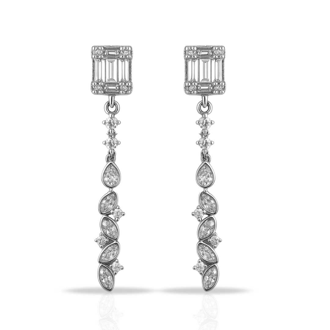 Cercei lungi cu zirconii forme diferite