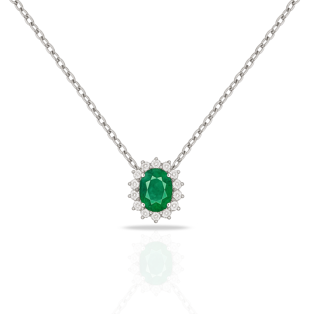 Colier oval verde