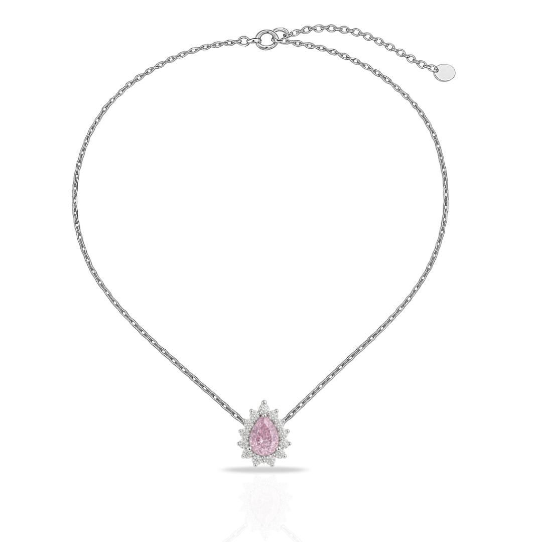 Colier lacrima roz