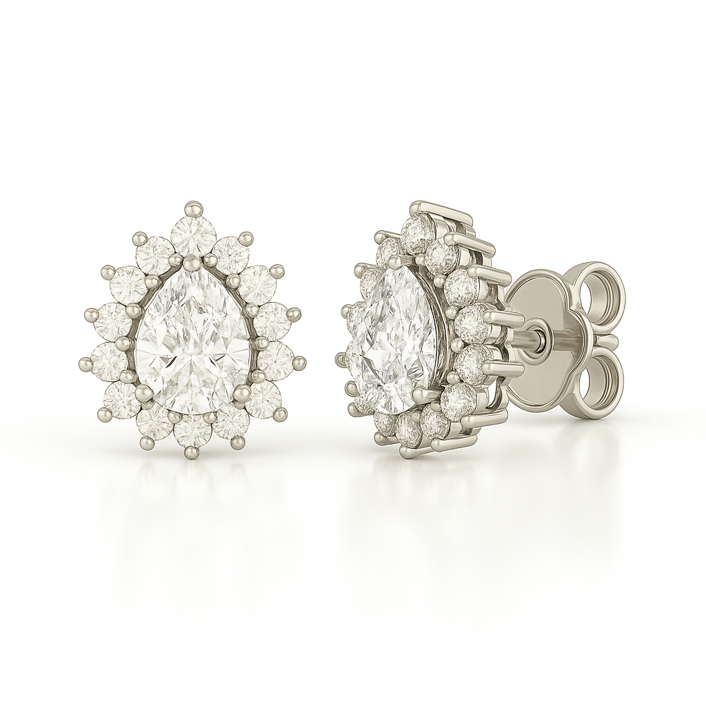 Cercei lacrima incoloră