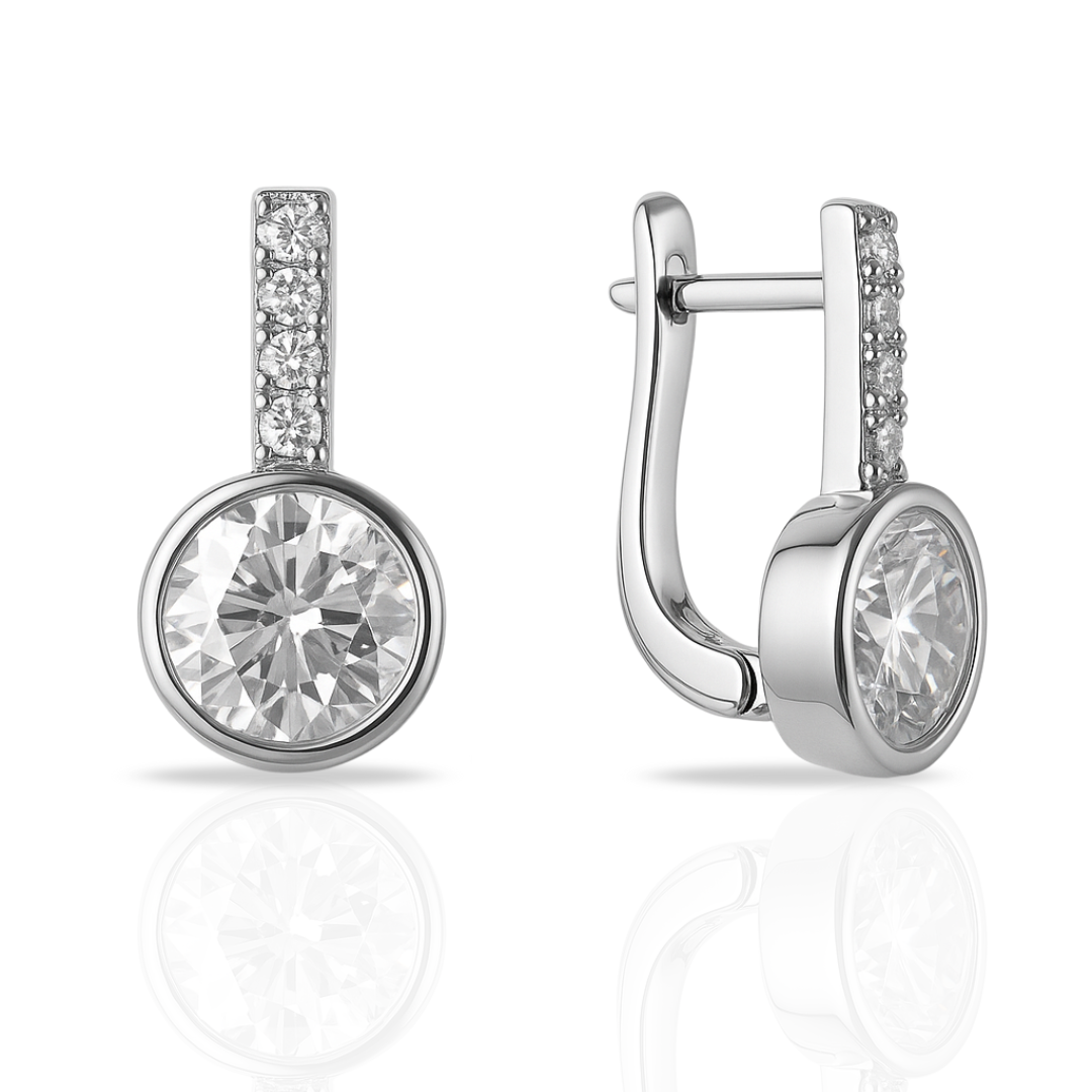 Cercei doua rânduri zirconii si cerc