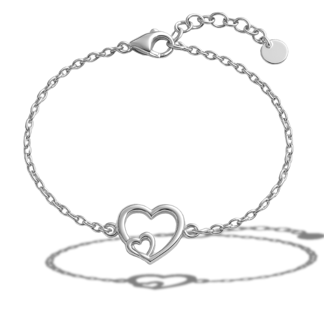 Brățară cu doua inimi