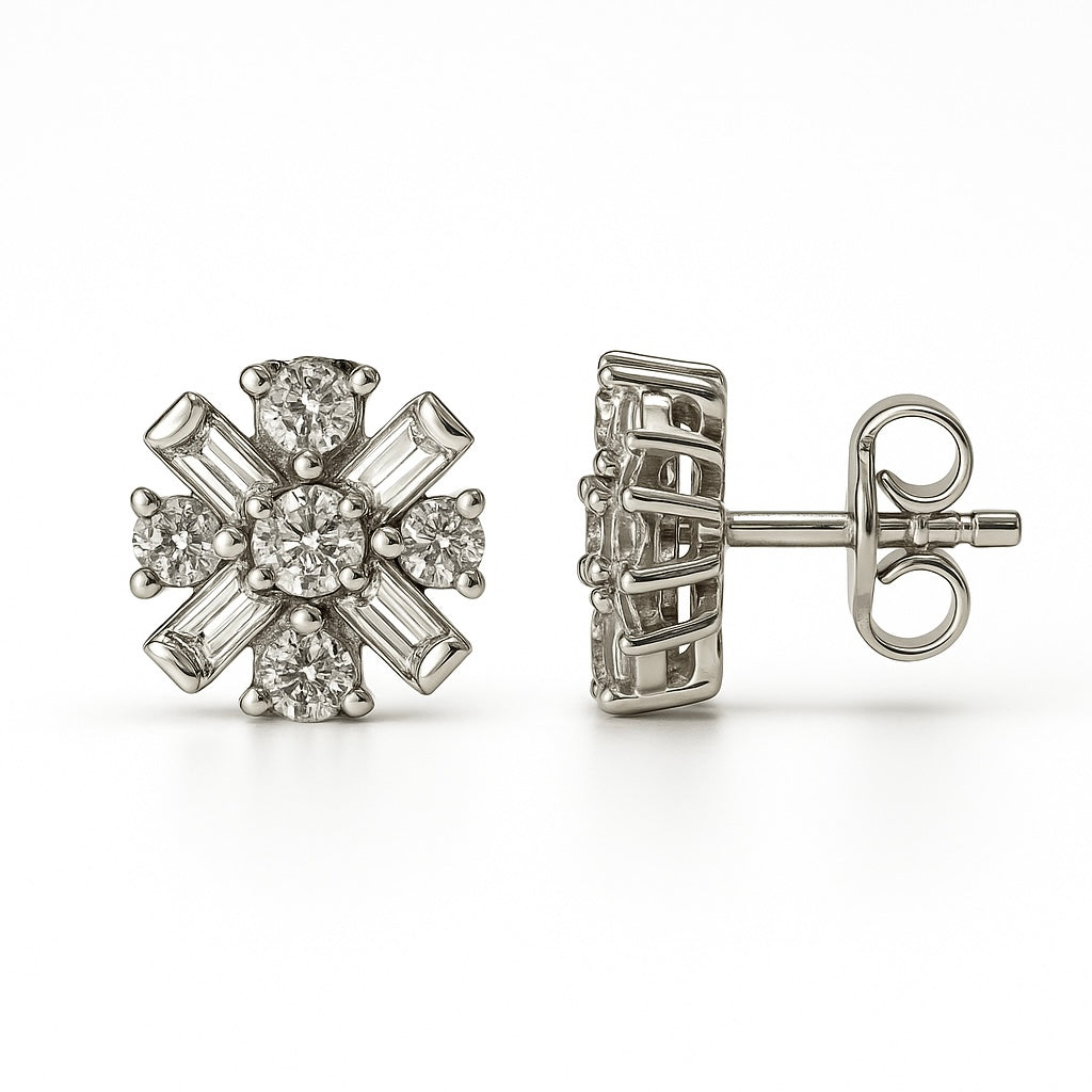 Cercei rotunzi cu x-baghete