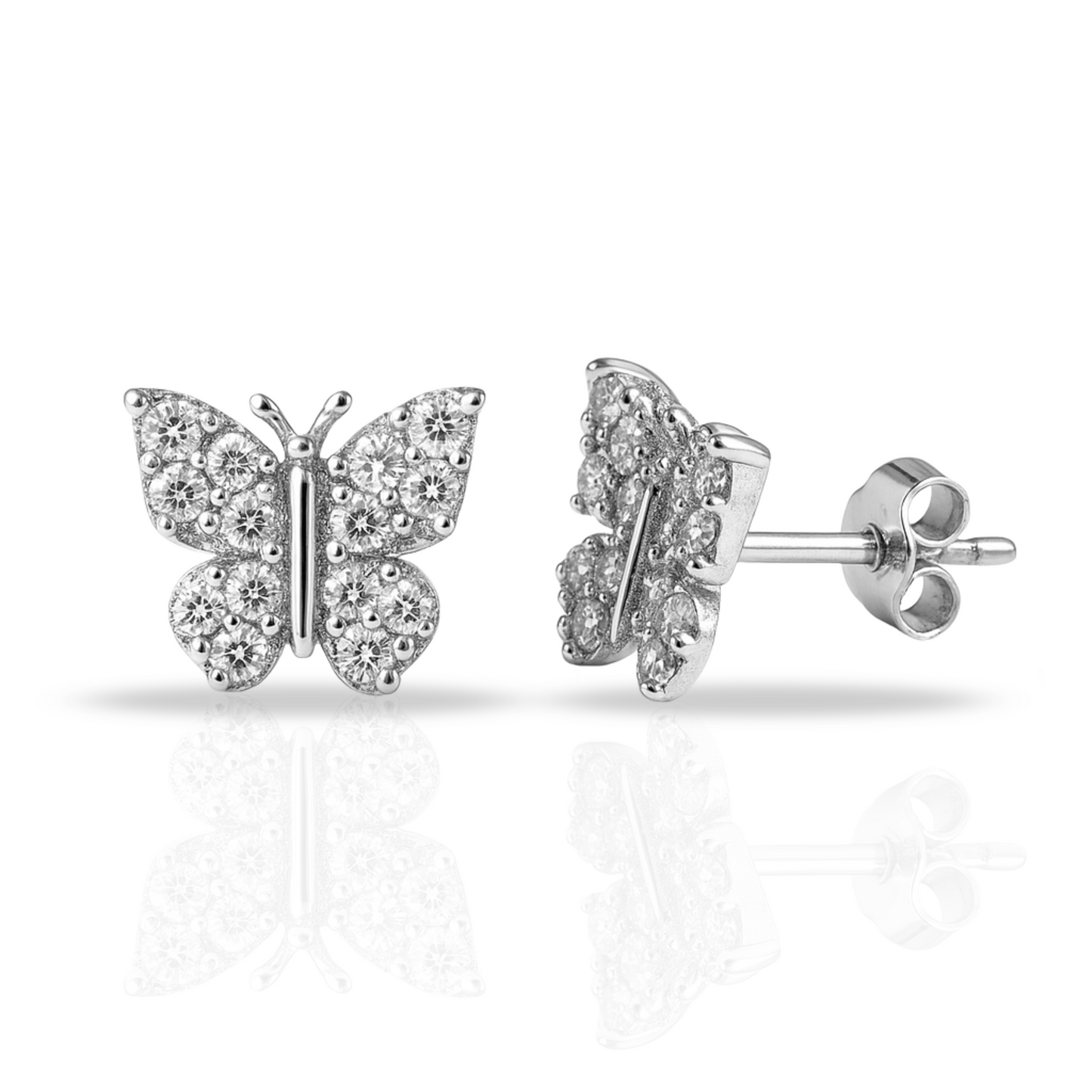 Cercei fluture din zirconii