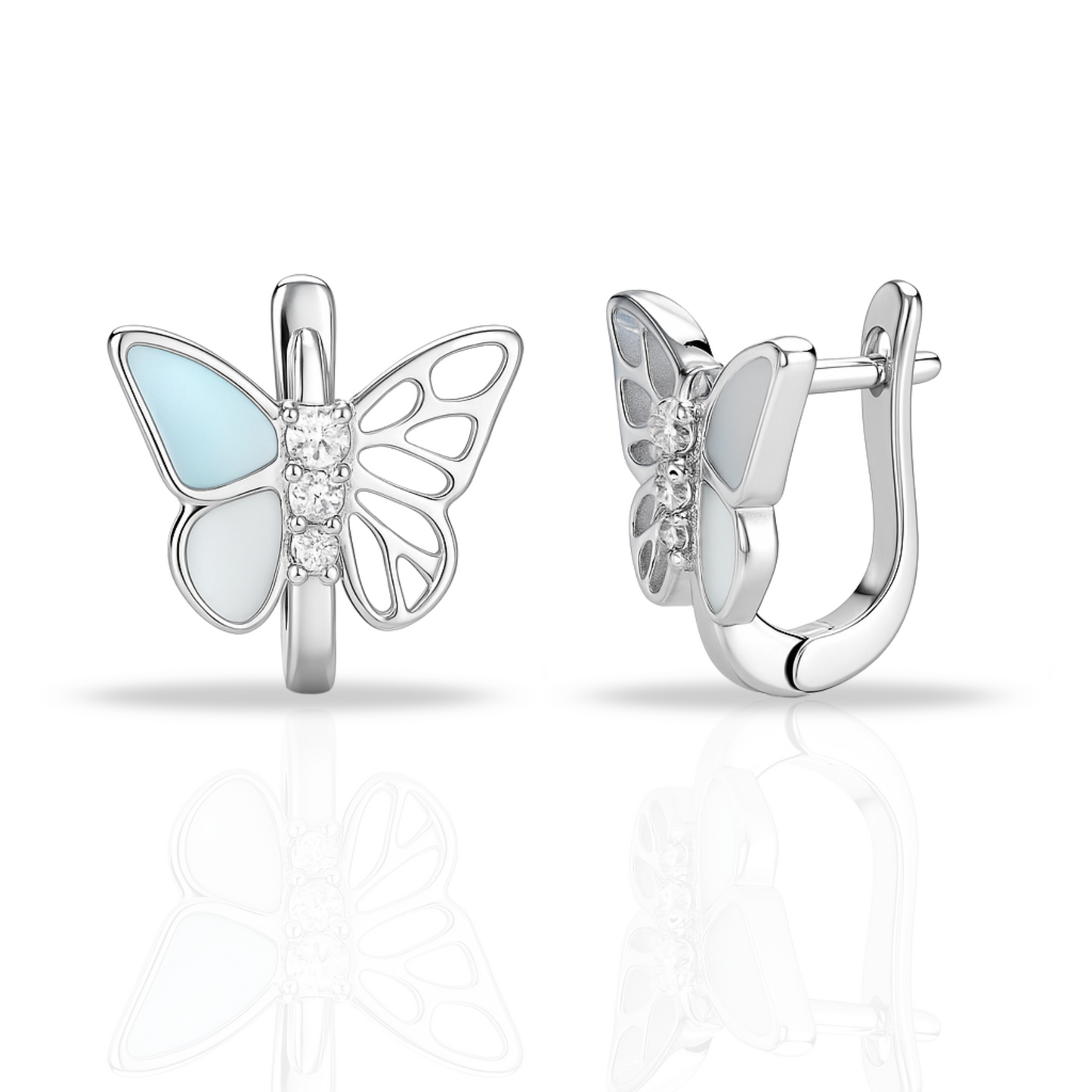 Cercei fluturi cu sidef