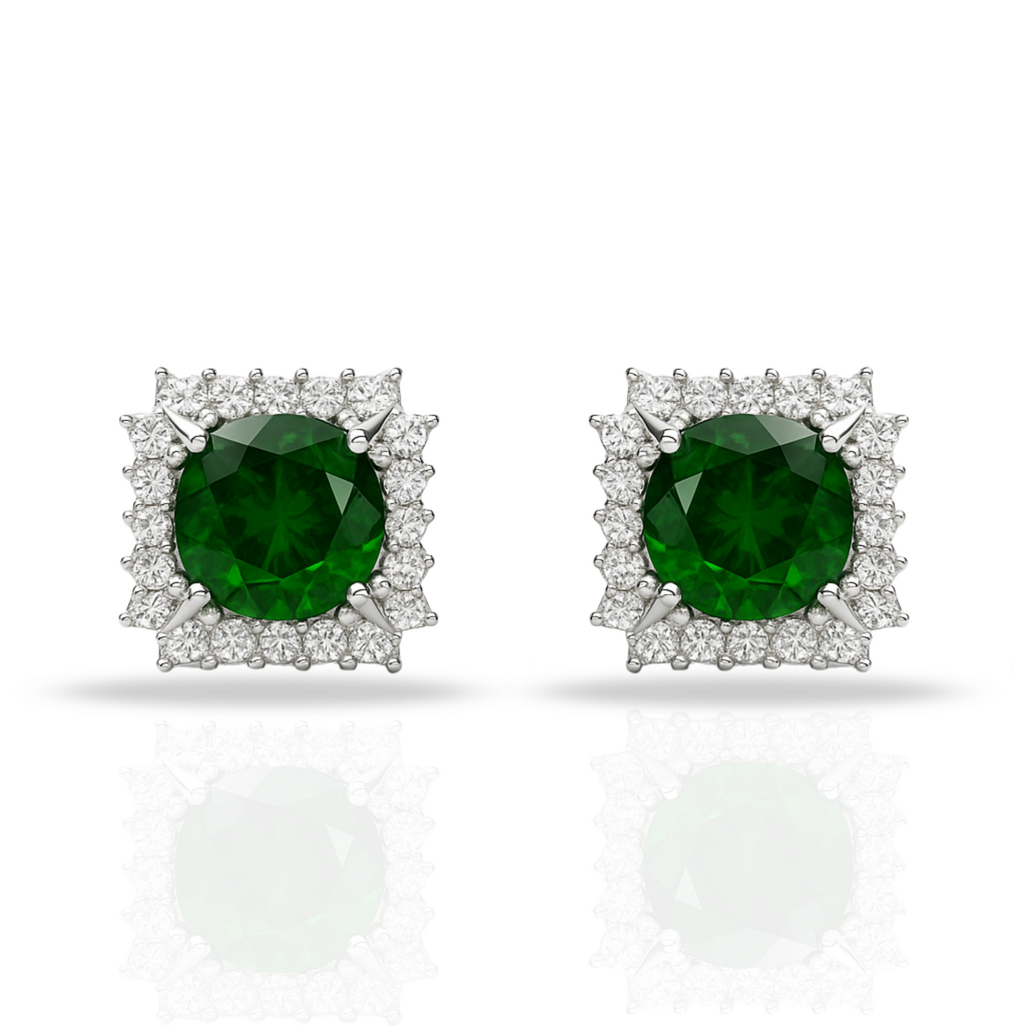 Cercei masivi eleganți verzi