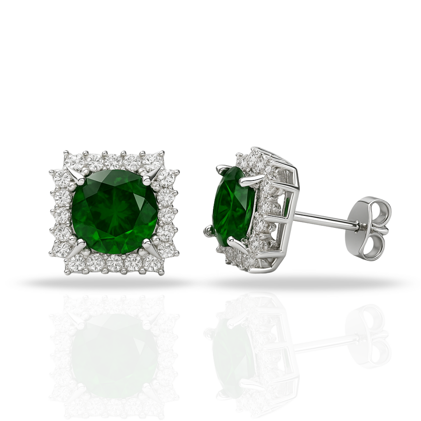 Cercei masivi eleganți verzi