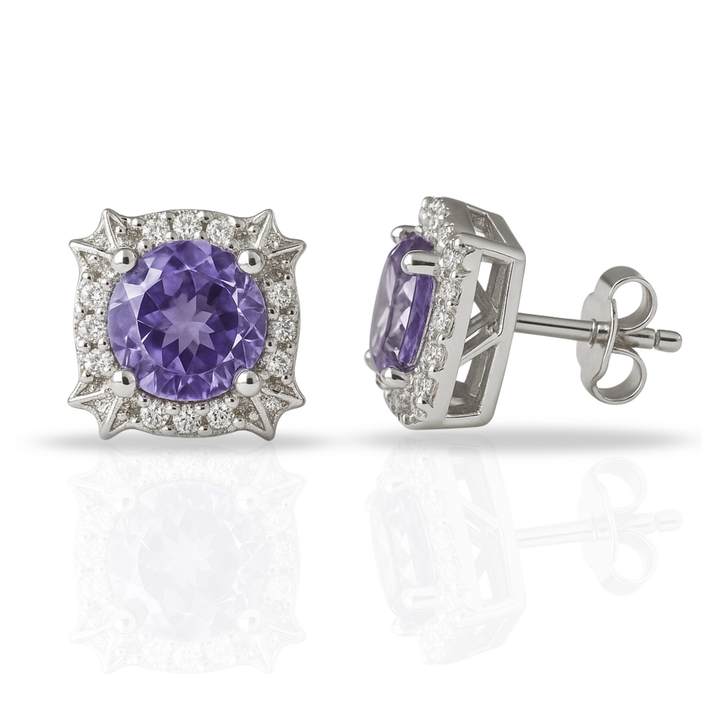 Cercei masivi eleganți mov