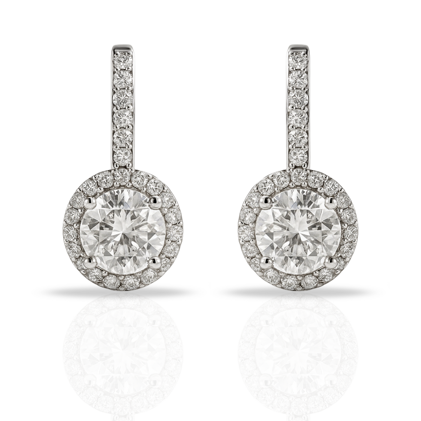 Cercei cu zirconia rotunda