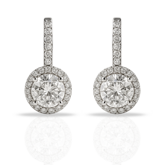 Cercei cu zirconia rotunda