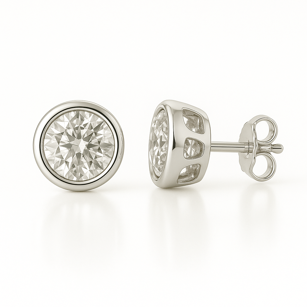 Cercei rotunzi cu zirconia