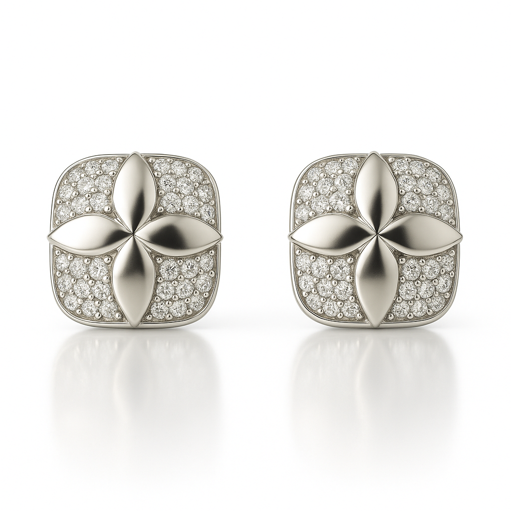 Cercei pătrați cu flori