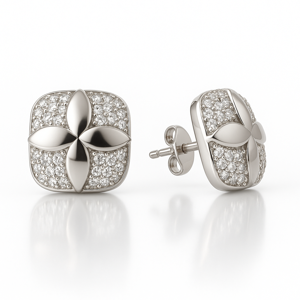 Cercei pătrați cu flori