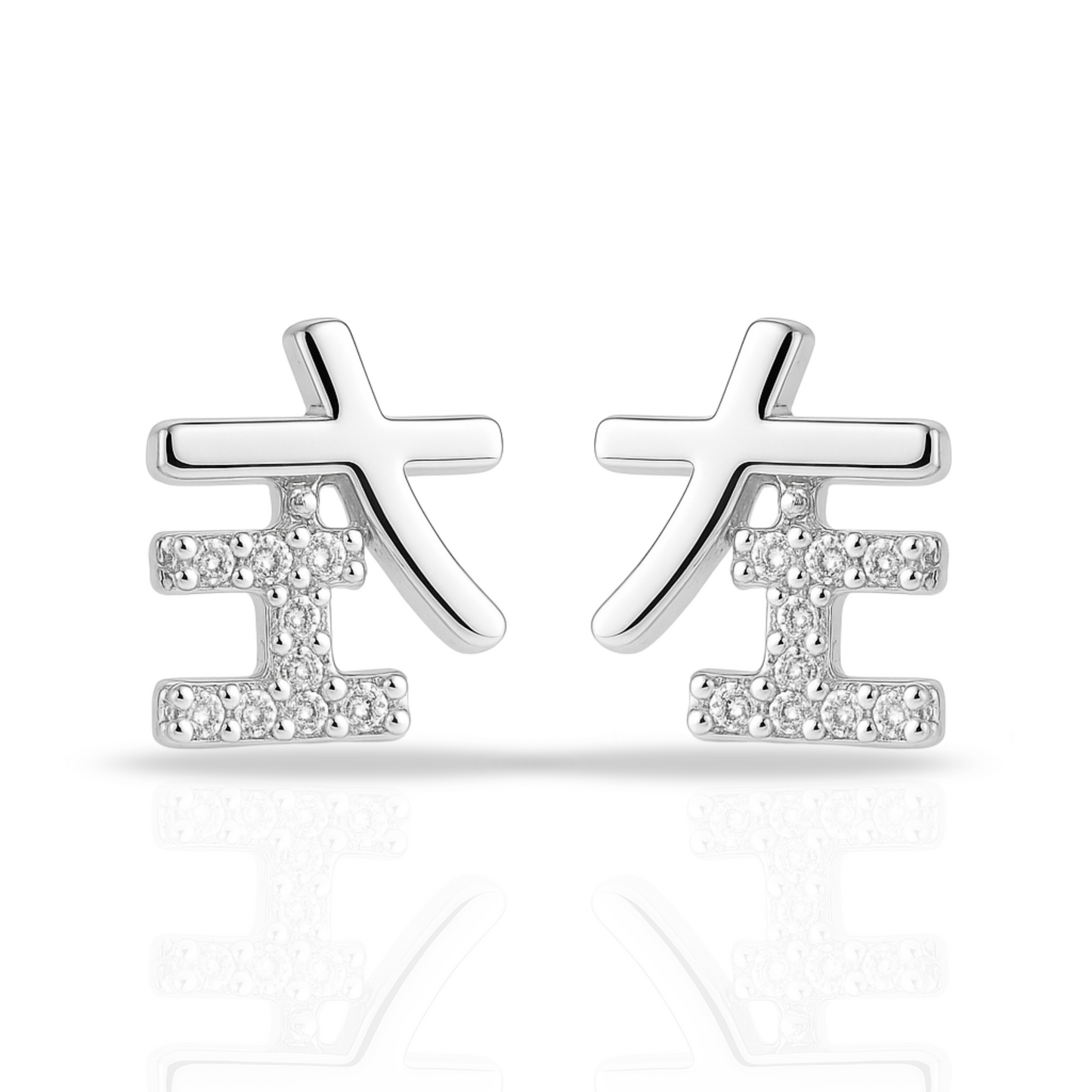 Cercei simbol geometric cu zirconii