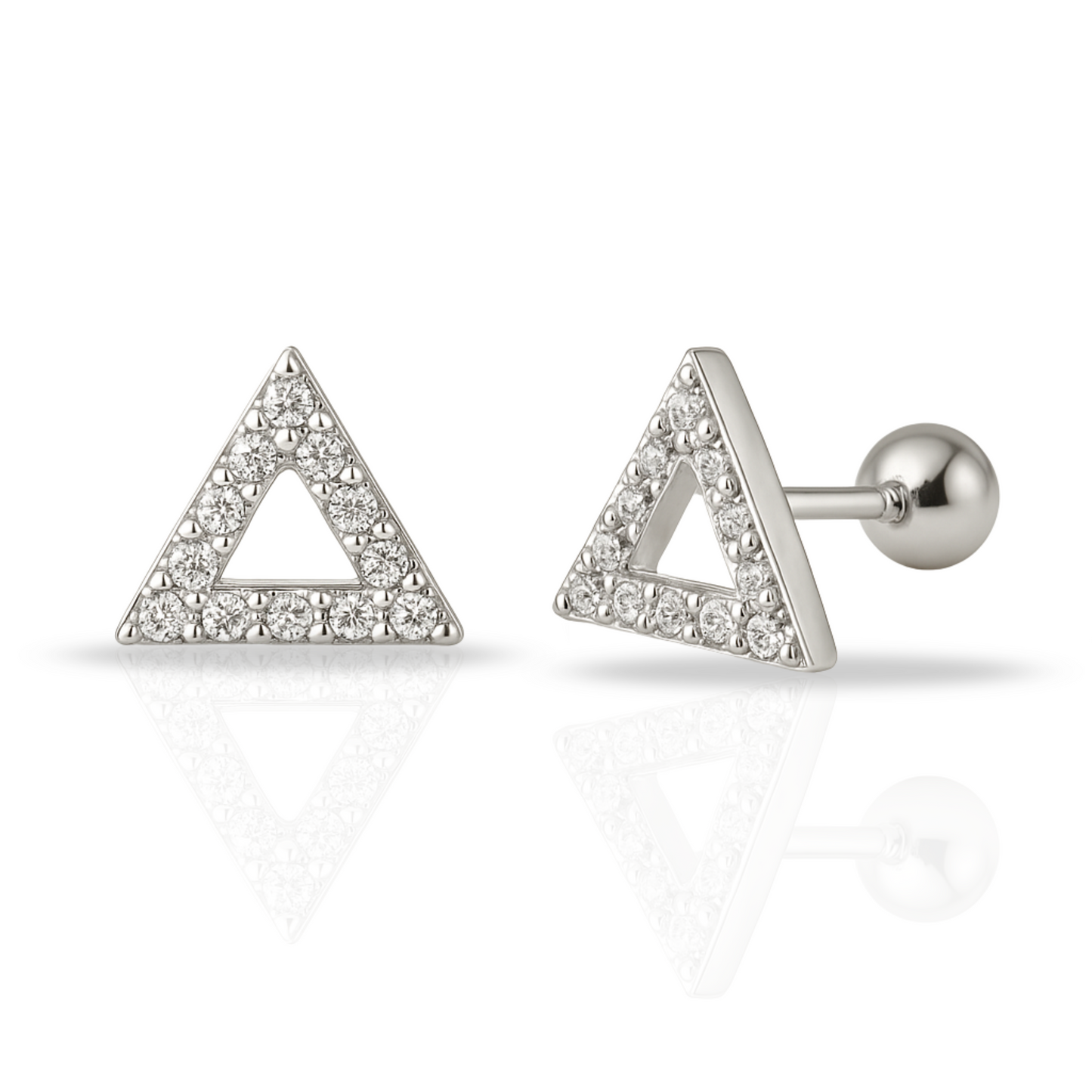 Cercei contur zirconii triunghi