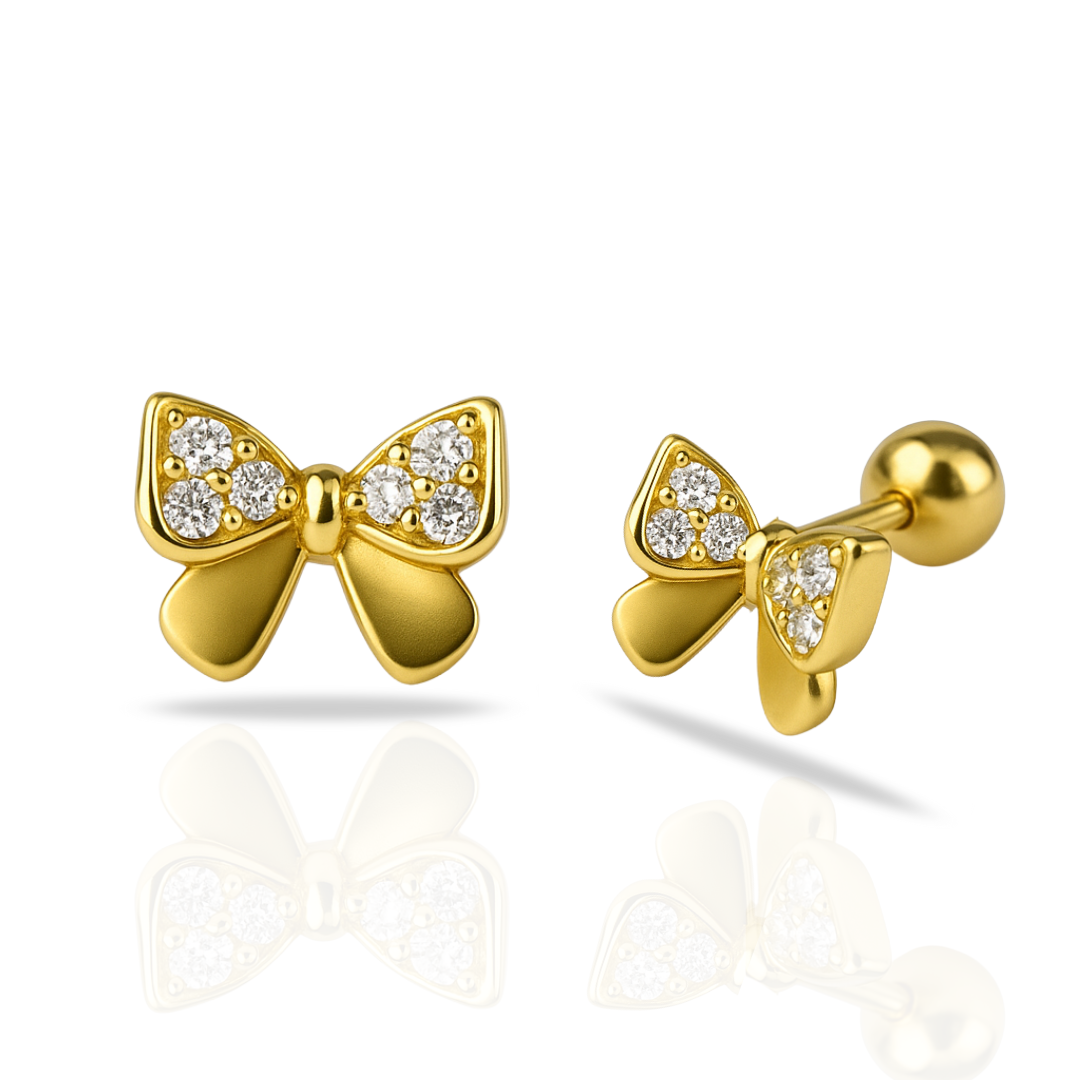 Cercei aurii fundițe