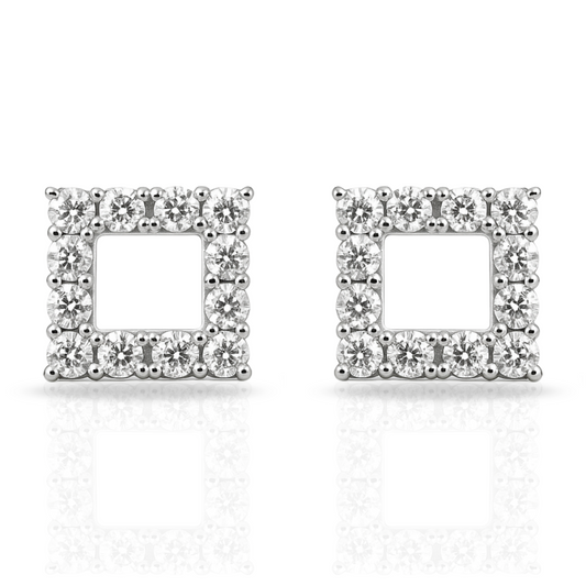 Cercei contur zirconii pătrat