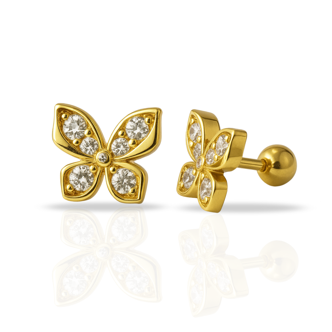 Cercei aurii fluture