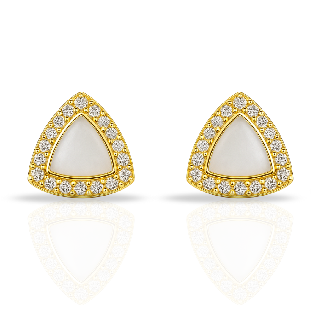 Cercei triunghi cu sidef