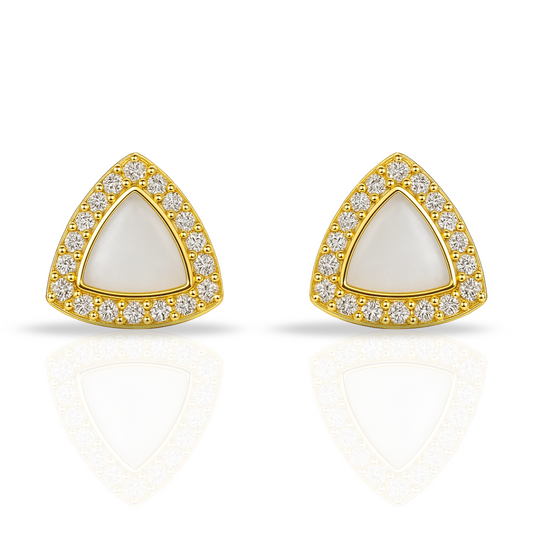 Cercei triunghi cu sidef