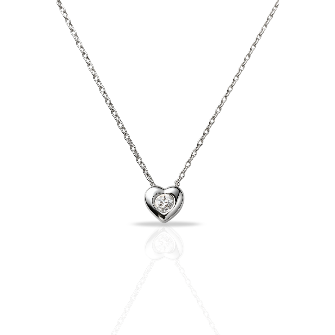 Colier cu inima si zirconia