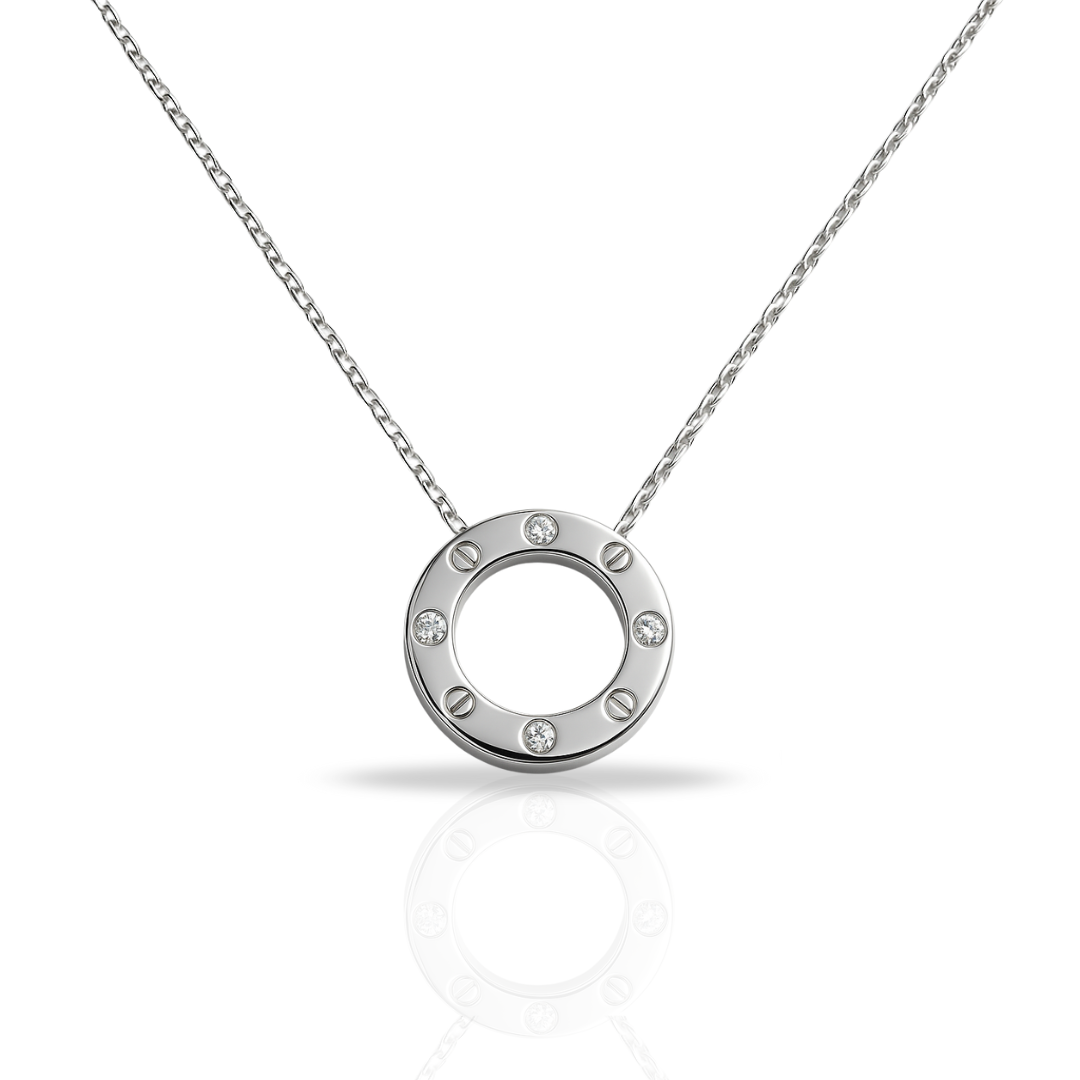 Colier cu cerc gol si zirconii